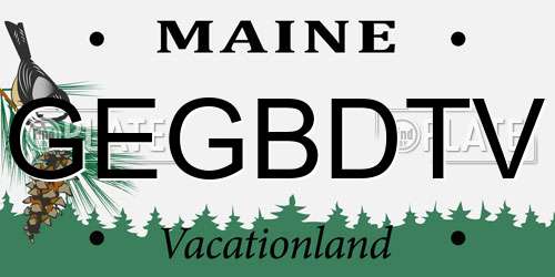 GEGBDTV Maine License Plate