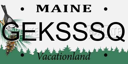 GEKSSSQ Maine License Plate