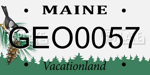 GEO0057 Maine License Plate