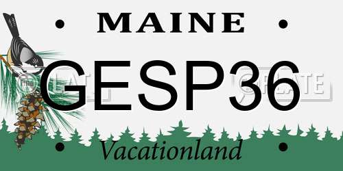 GESP36 Maine License Plate