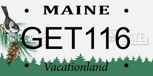 GET116 Maine License Plate