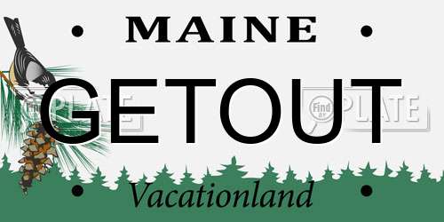 GETOUT Maine License Plate