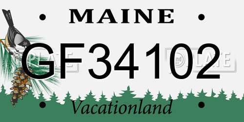 GF34102 Maine License Plate