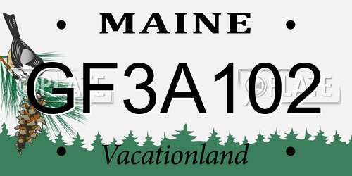GF3A102 Maine License Plate