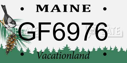 GF6976 Maine License Plate