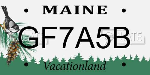 GF7A5B Maine License Plate