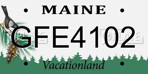GFE4102 Maine License Plate