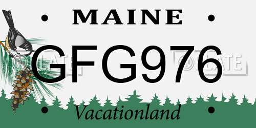 GFG976 Maine License Plate