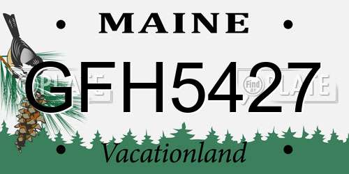 GFH5427 Maine License Plate