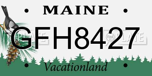 GFH8427 Maine License Plate