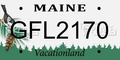 GFL2170 Maine License Plate