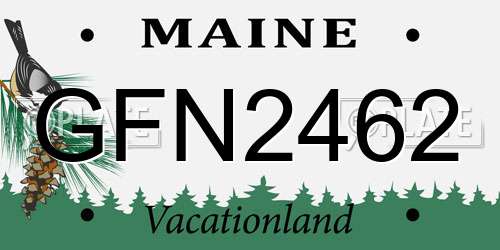 GFN2462 Maine License Plate