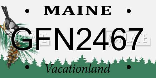 GFN2467 Maine License Plate