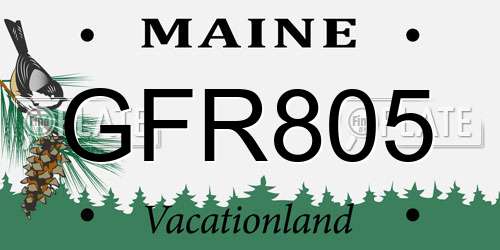 GFR805 Maine License Plate