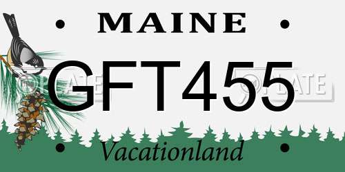 GFT455 Maine License Plate