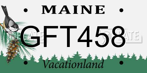 GFT458 Maine License Plate