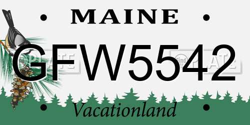 GFW5542 Maine License Plate