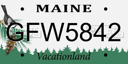 GFW5842 Maine License Plate