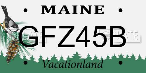 GFZ45B Maine License Plate
