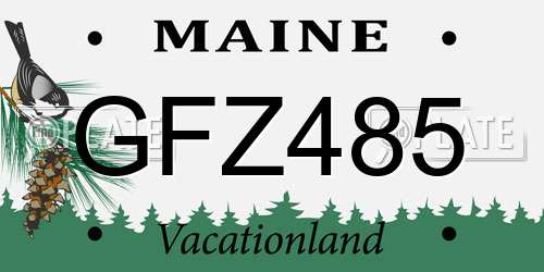 GFZ485 Maine License Plate