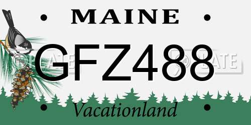 GFZ488 Maine License Plate