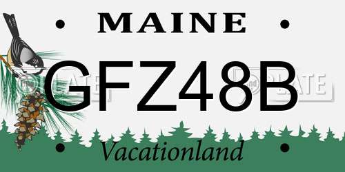GFZ48B Maine License Plate