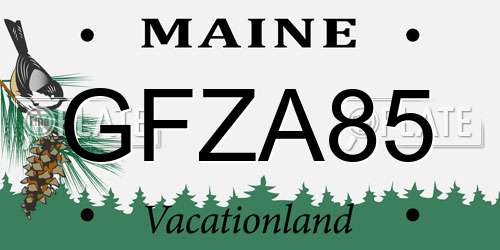 GFZA85 Maine License Plate