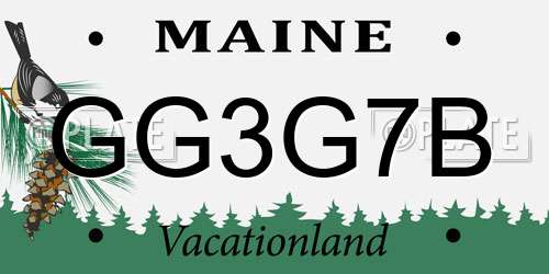 GG3G7B Maine License Plate