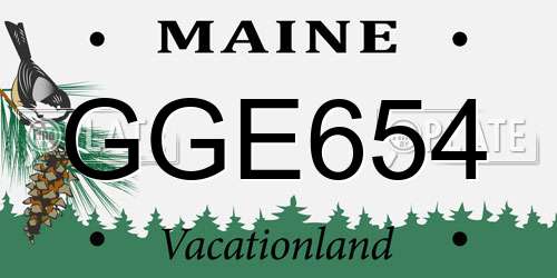 GGE654 Maine License Plate