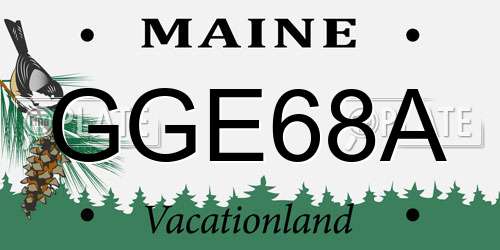 GGE68A Maine License Plate