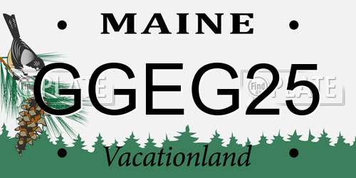 GGEG25 Maine License Plate