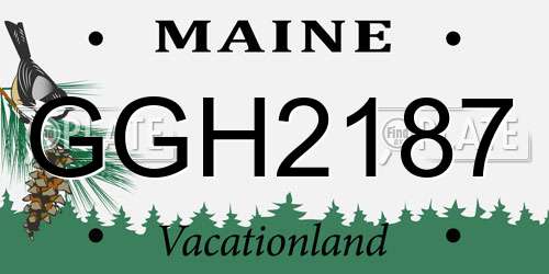 GGH2187 Maine License Plate