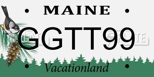 GGTT99 Maine License Plate
