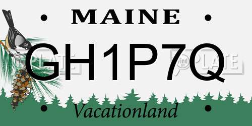 GH1P7Q Maine License Plate