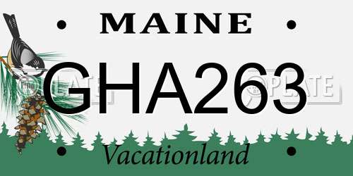 GHA263 Maine License Plate