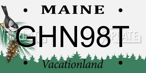 GHN98T Maine License Plate