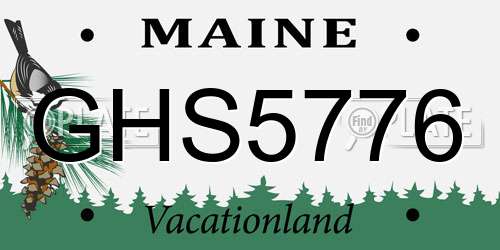 GHS5776 Maine License Plate