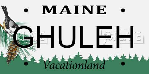 GHULEH Maine License Plate