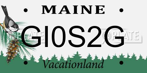 GI0S2G Maine License Plate