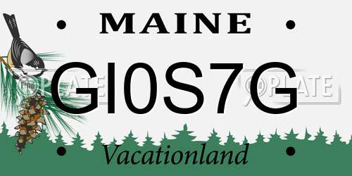 GI0S7G Maine License Plate