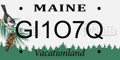 GI1O7Q Maine License Plate