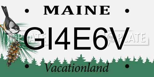 GI4E6V Maine License Plate