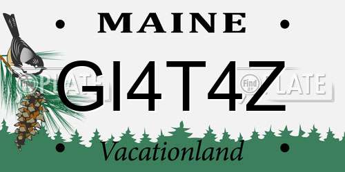 GI4T4Z Maine License Plate