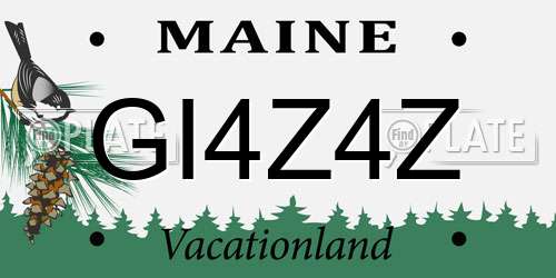 GI4Z4Z Maine License Plate