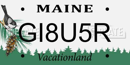 GI8U5R Maine License Plate