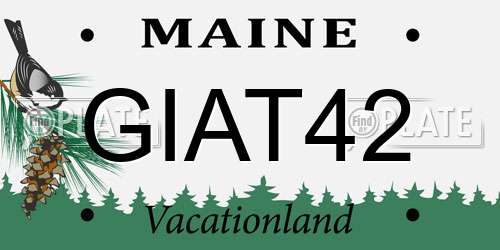 GIAT42 Maine License Plate