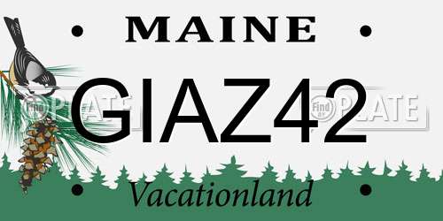 GIAZ42 Maine License Plate