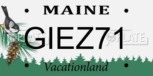 GIEZ71 Maine License Plate