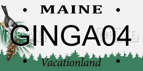 GINGA04 Maine License Plate
