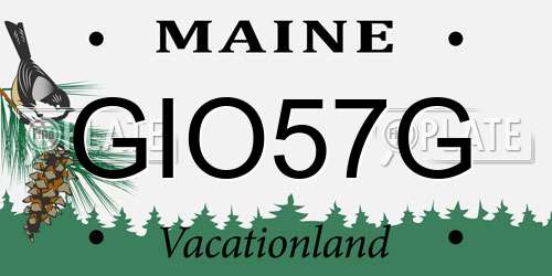 GIO57G Maine License Plate